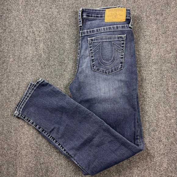 True Religion Slim Jeans Women's Size 28x30 Blue Denim USA - Picture 1 of 13